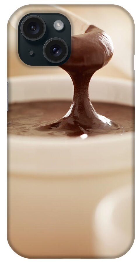 Melting iPhone Case featuring the photograph Spoon Scooping Melted Chocolate From by Adam Gault