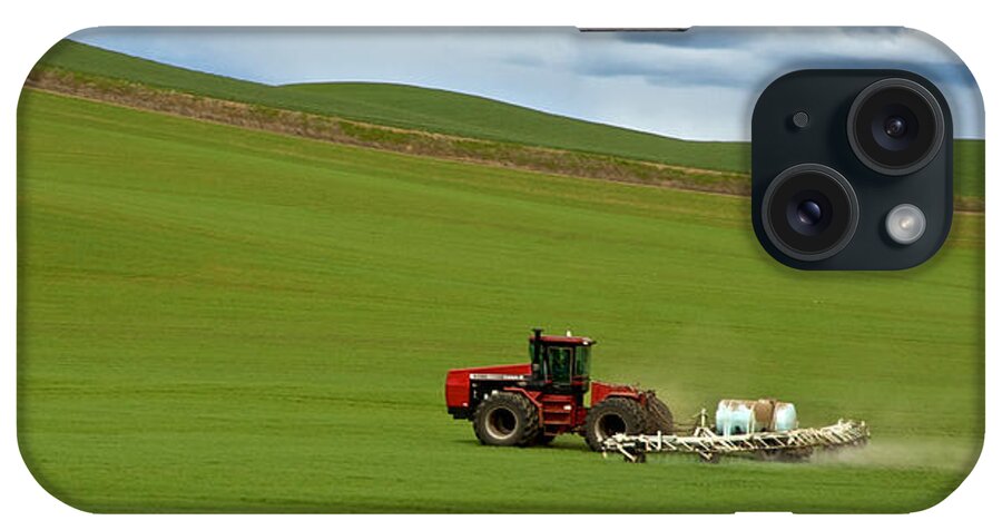 Agriculture iPhone Case featuring the photograph Spraying the Fields by Mary Lee Dereske