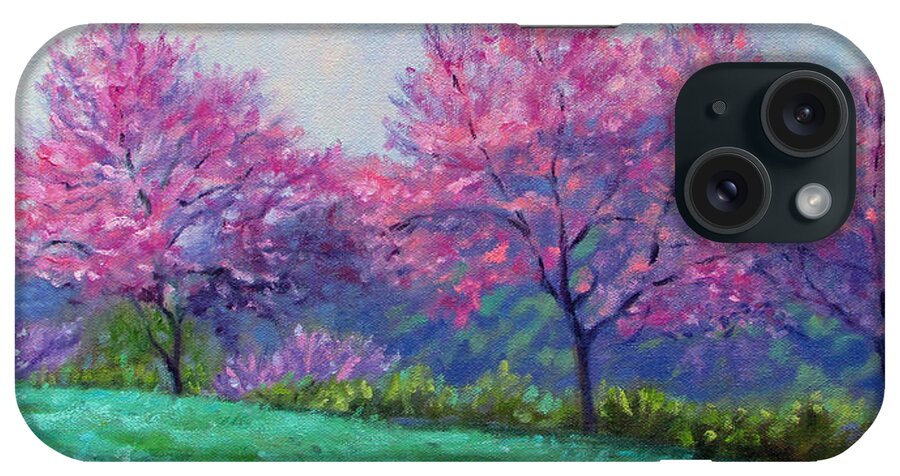 Bonnie Mason iPhone Case featuring the painting Spring Blossoms on Mill Mountain by Bonnie Mason