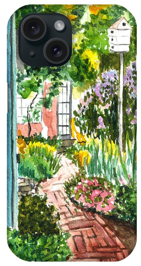 Spring Garden iPhone Case featuring the painting Spring Garden by Clara Sue Beym
