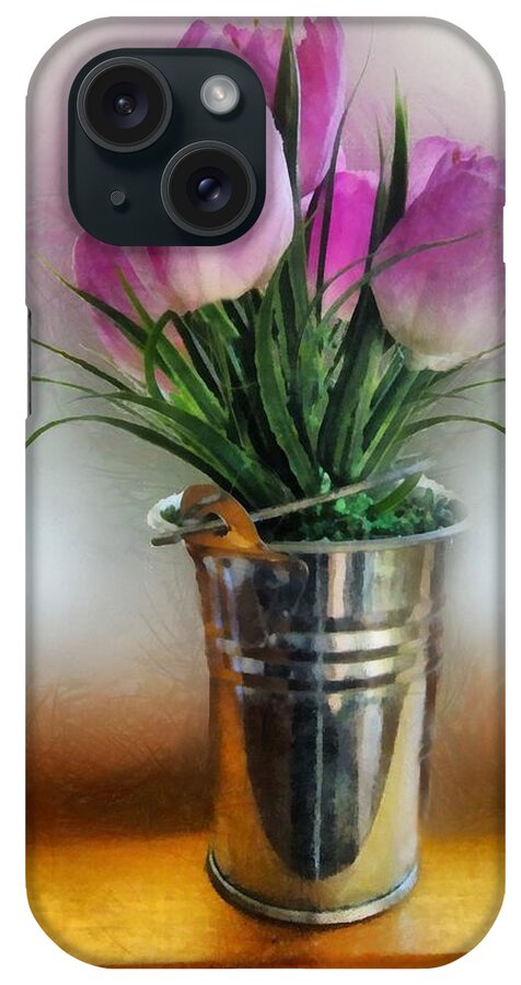 Tulips iPhone Case featuring the painting Spring in a Bucket by RC DeWinter