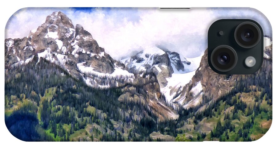  iPhone Case featuring the painting Spring in the Grand Tetons by Michael Pickett