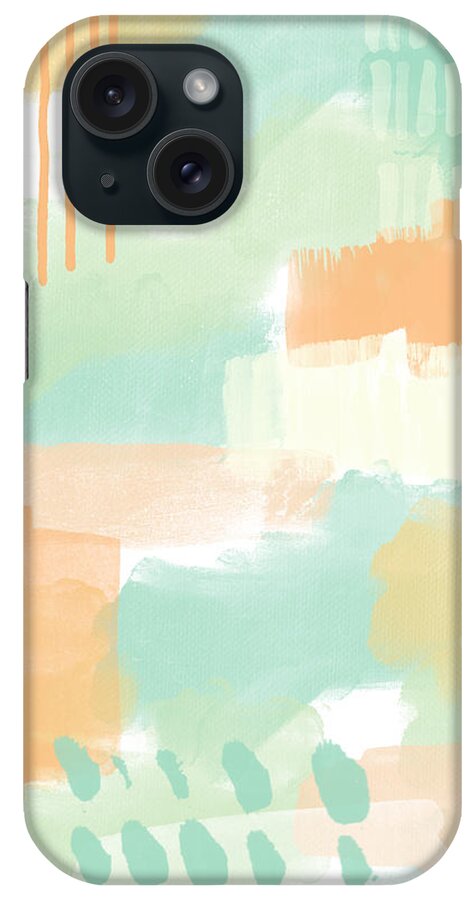 Mint iPhone Case featuring the painting Spumoni 2- abstract painting by Linda Woods