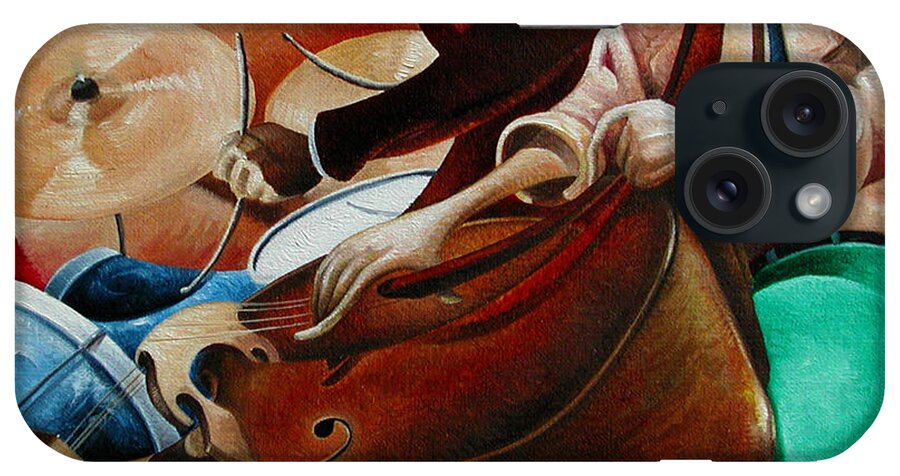 Jazz iPhone Case featuring the painting Squared Jazz by T S Carson