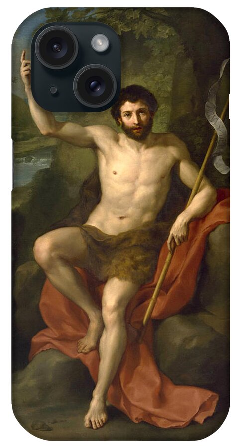 Anton Raphael Mengs iPhone Case featuring the painting St John the Baptist Preaching in the Wilderness by Anton Raphael Mengs