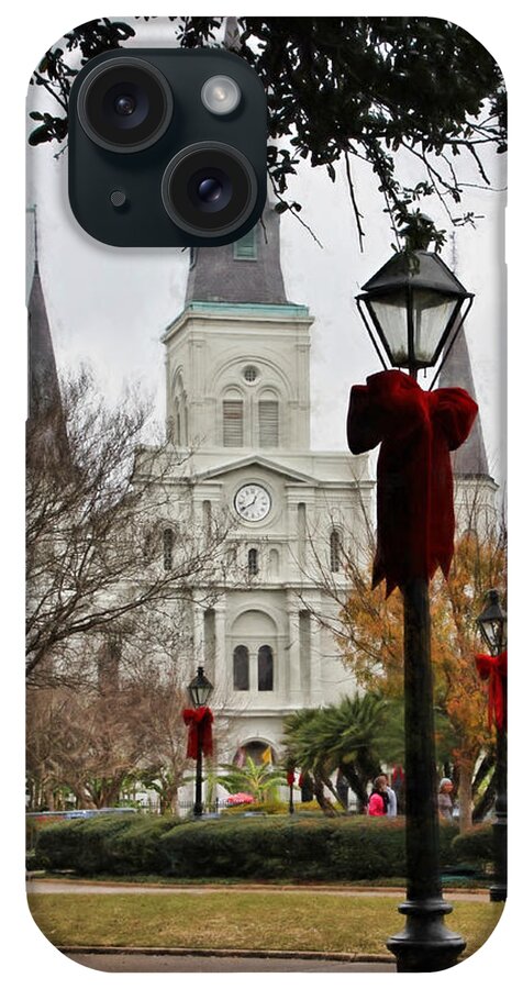 St Louis Cathedral iPhone Case featuring the photograph St. Louis Cathedral at Christmas by Lynn Jordan