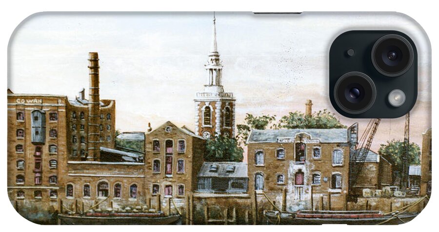 St Matys Church iPhone Case featuring the painting St Marys Church Rotherhithe London by Mackenzie Moulton