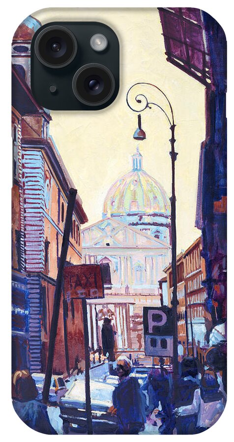 Rome iPhone Case featuring the painting St. Peters by David Randall