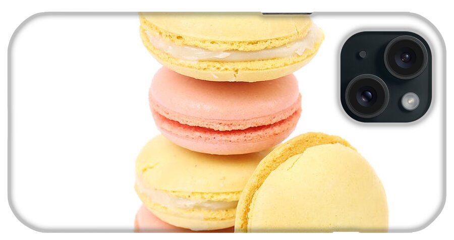 Assorted iPhone Case featuring the photograph Stack of macaron cake. by Oleg Begunenco