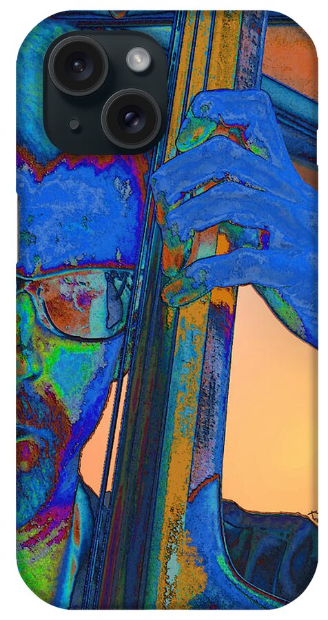 Stand-up Base Viol Player iPhone Case featuring the digital art Stand-up Base 1 by Kae Cheatham