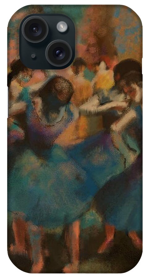 Degas iPhone Case featuring the digital art Standing Ballerinas by Lauren Heller