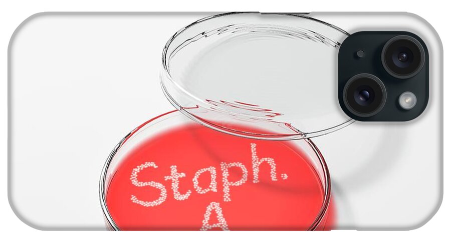 Conceptual iPhone Case featuring the photograph Staphylococcus Aureus In A Petri Dish by David Parker