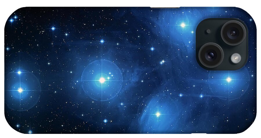 Nasa Images iPhone Case featuring the photograph Star Cluster Pleiades Seven Sisters by Jennifer Rondinelli Reilly - Fine Art Photography