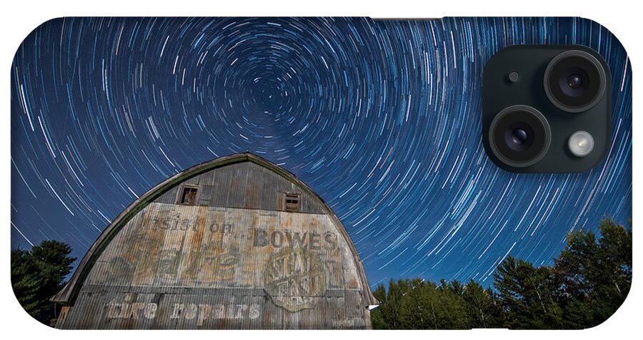 Star iPhone Case featuring the photograph Star Trails Over Barn by Paul Freidlund