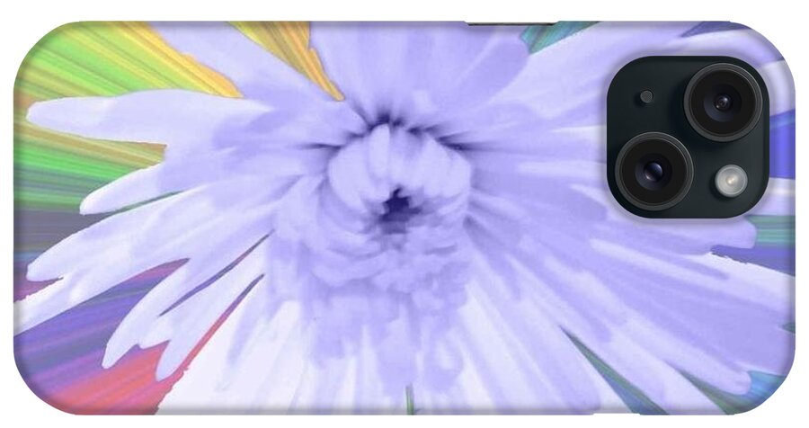 Dahlia iPhone Case featuring the digital art Starburst Dahlia by Joan-Violet Stretch
