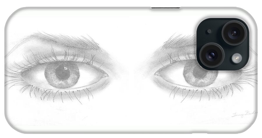 Eyes iPhone Case featuring the drawing Stare by Terry Frederick