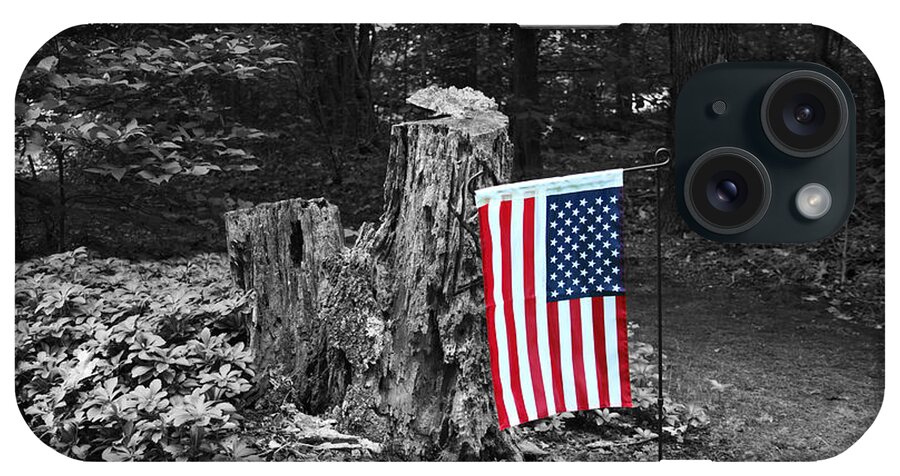 American Flag iPhone Case featuring the photograph Stars and Stripes With Selective Color by James Brunker