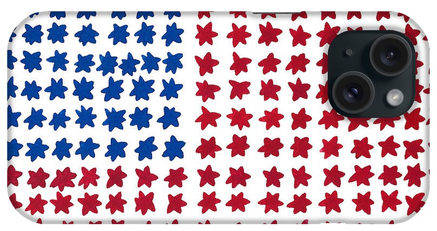 Contemporary iPhone Case featuring the painting Stars No Stripes by Bjorn Sjogren