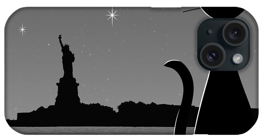 New York iPhone Case featuring the digital art Statue of Liberty by Donna Mibus