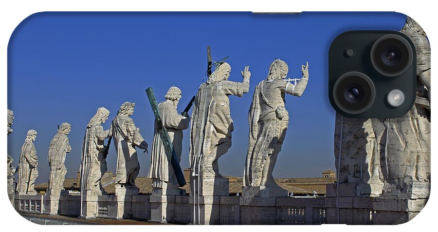 Facade Of St Peters iPhone Case featuring the photograph Statues on Facade of St Peters by Tony Murtagh