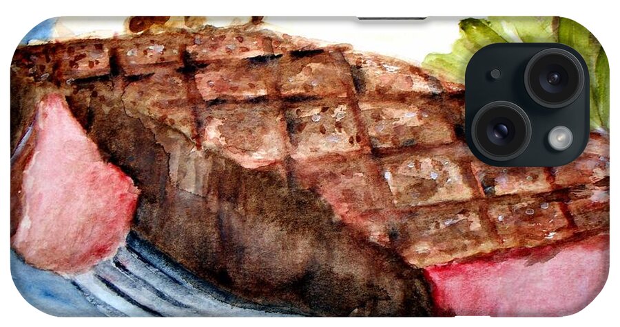 Food iPhone Case featuring the painting Steak Anyone by Carol Grimes