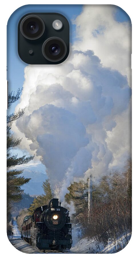 Steam Train iPhone Case featuring the photograph Steam Train and Snow by Alana Ranney