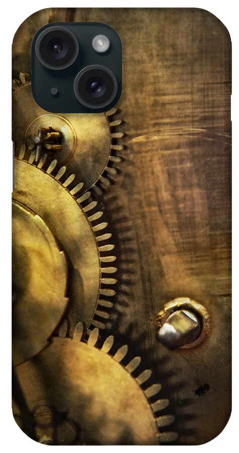 Clock iPhone Case featuring the photograph Steampunk - Toothy by Mike Savad