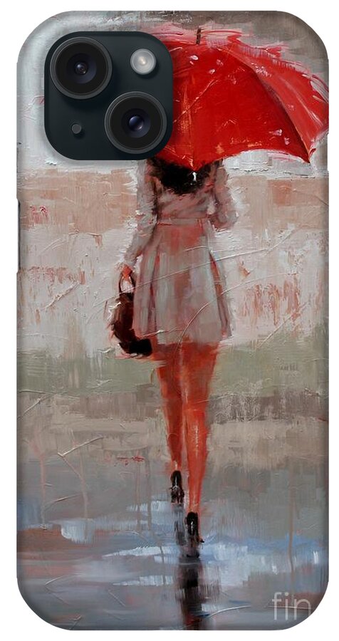 Laura Zanghetti iPhone Case featuring the painting Stepping Out by Laura Lee Zanghetti