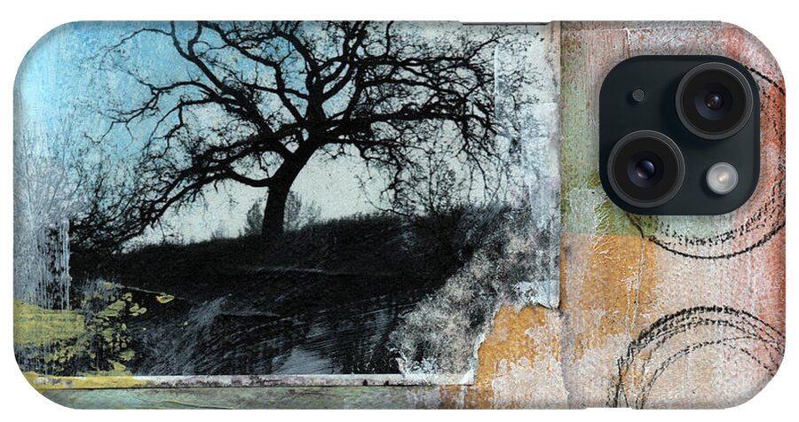 Contemporary Collage iPhone Case featuring the mixed media Still Here by Linda Woods