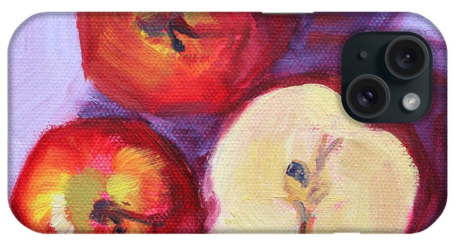 Apple iPhone Case featuring the painting Still Life Kitchen Apple Painting by Nancy Merkle