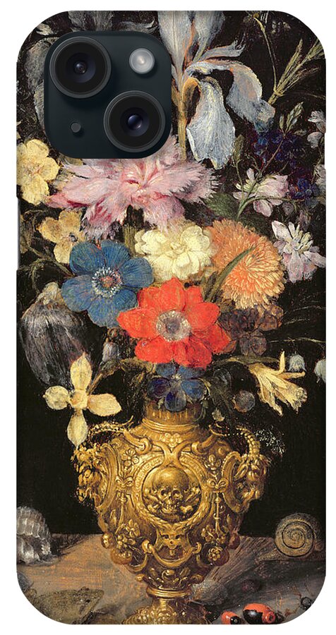 Iris iPhone Case featuring the painting Still Life With Flowers, C.1604 by Georg Flegel