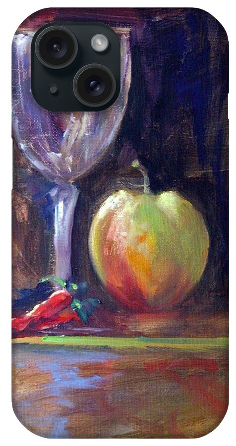 Wine iPhone Case featuring the painting Still Life with Pepper by Vicki Ross