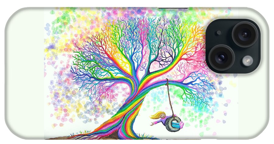 Colorful Art iPhone Case featuring the painting Still More Rainbow Tree Dreams by Nick Gustafson