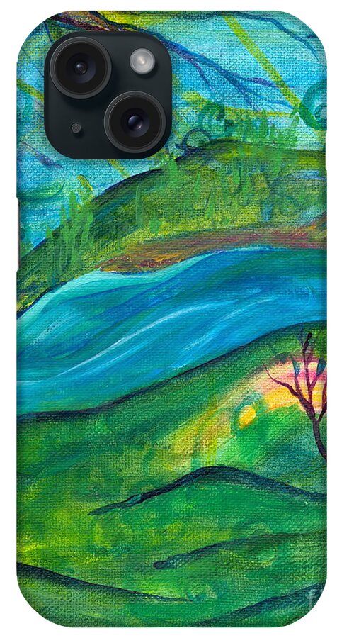 Landscape iPhone Case featuring the painting Stillness by Denise Hoag