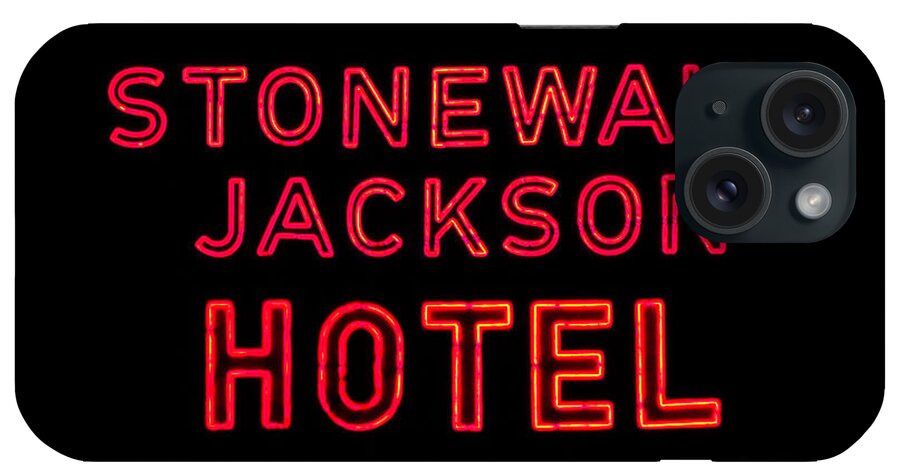 Neon iPhone Case featuring the photograph Stonewall Jackson Hotel by Cathy Shiflett