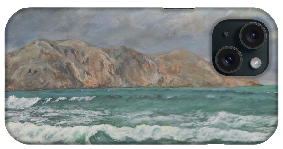 Autumn iPhone Case featuring the painting Storm approaching Georgioupoli by David Capon