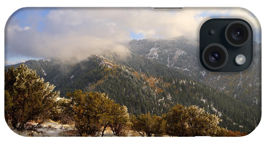 Storm Atop Oquirrhs iPhone Case featuring the photograph Storm Atop Oquirrhs by Chad Dutson