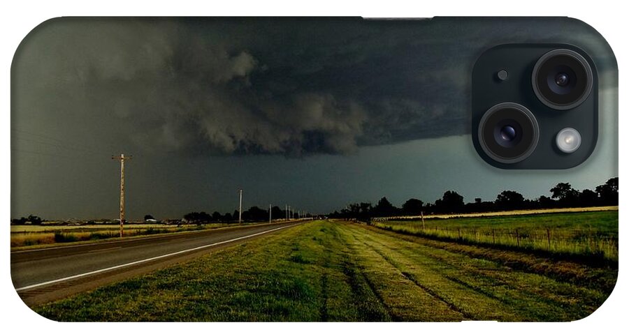 Storm iPhone Case featuring the photograph Stormy Road Ahead by Ed Sweeney