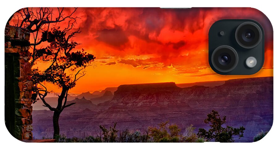 Grand Canyon National Park iPhone Case featuring the photograph Stormy Sunset at the Watchtower by Greg Norrell