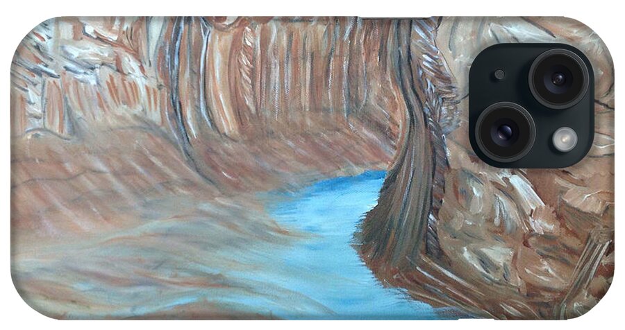 Cave iPhone Case featuring the painting Streams Dream to be a River by Suzanne Surber