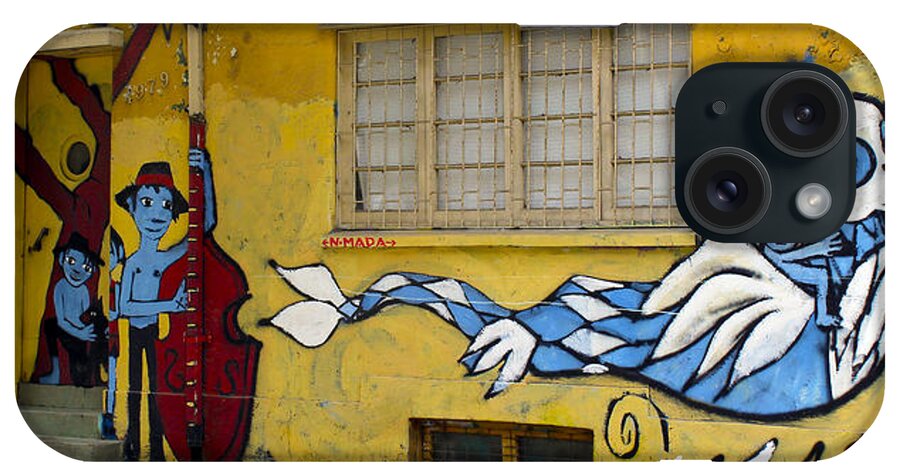 Street Art iPhone Case featuring the photograph Street art Valparaiso Chile 12 by Kurt Van Wagner
