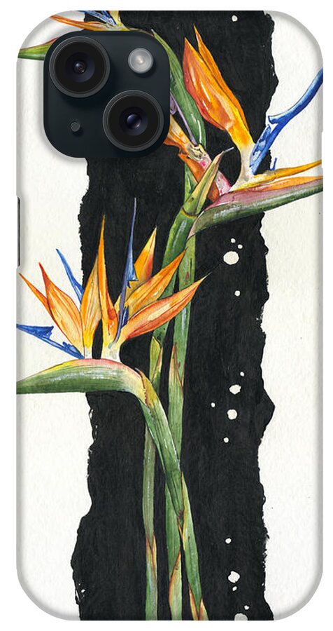 Strelitzia iPhone Case featuring the painting Strelitzia - Bird Of Paradise 11 by Elena Daniel Yakubovich