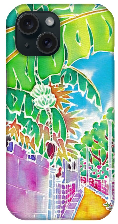 Okinawa iPhone Case featuring the painting Strolling the village by Hisayo OHTA
