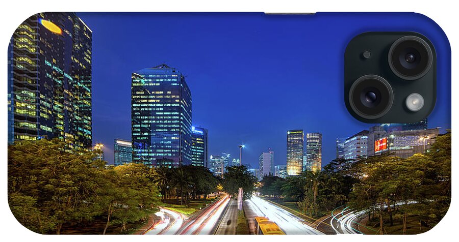Tranquility iPhone Case featuring the photograph Sudirman Blue Hour by Abdul Azis