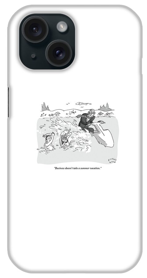 Suited Man Splashes Two Swimmers As He Rides iPhone Case