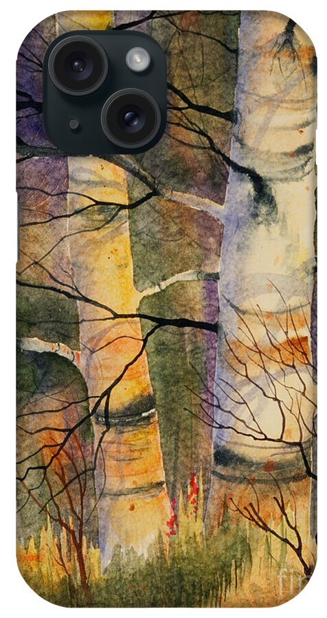 Summer Birch Ii iPhone Case featuring the painting Summer Birch II by Teresa Ascone