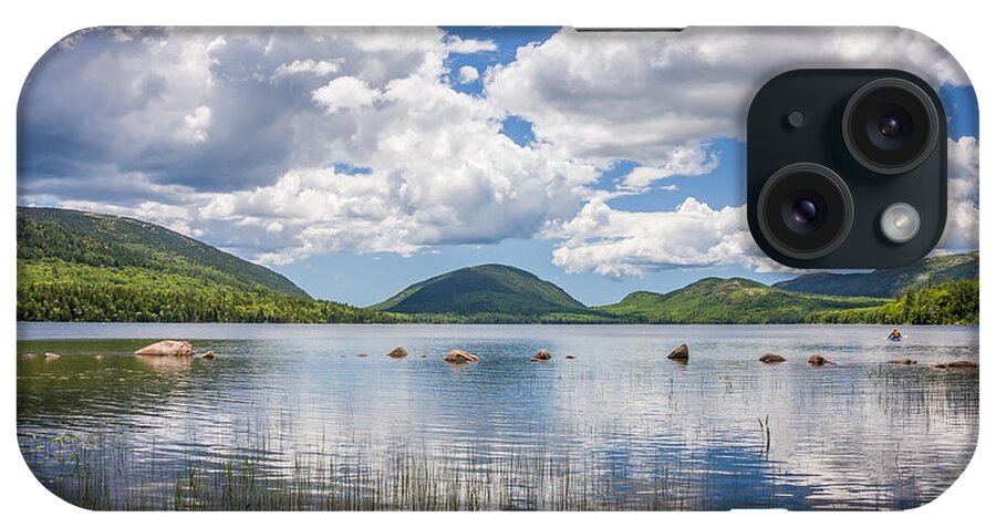 Acadia National Park iPhone Case featuring the photograph Summer clouds over Eagle Lake in Acadia by Susan Cole Kelly