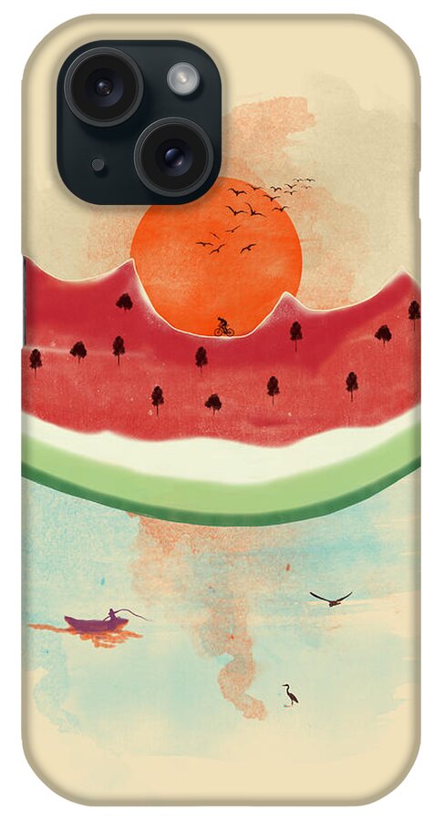 Watermelon iPhone Case featuring the digital art Summer delight by Neelanjana Bandyopadhyay