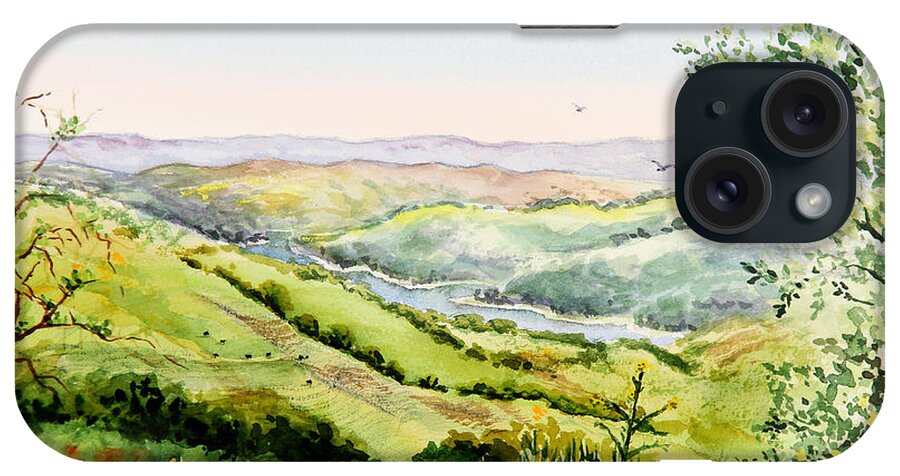 Inspiration iPhone Case featuring the painting Summer Landscape Inspiration Point Orinda California by Irina Sztukowski
