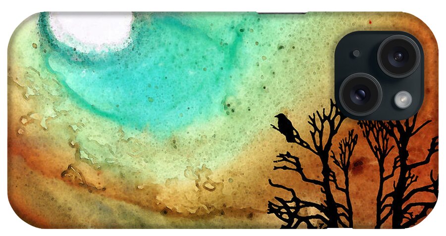 Moon iPhone Case featuring the painting Summer Moon - Landscape Art By Sharon Cummings by Sharon Cummings